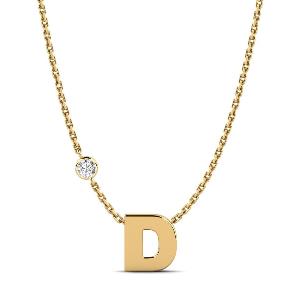 Gelbgold 750 Weißer Saphir Damen halskette Drucilla D