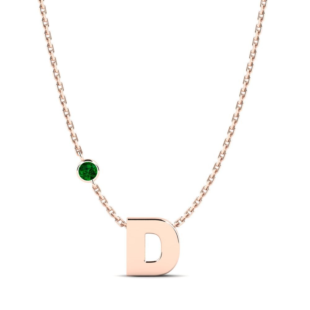Rotgold 750 Grüner Zirkonia Damen halskette Drucilla D