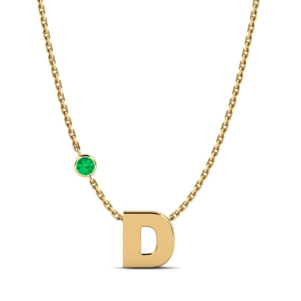 Gelbgold 585 Smaragd Damen halskette Drucilla D