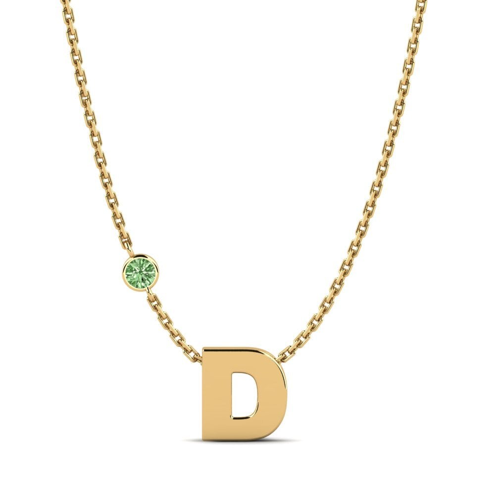 Gelbgold 585 Grüner Diamant Damen halskette Drucilla D