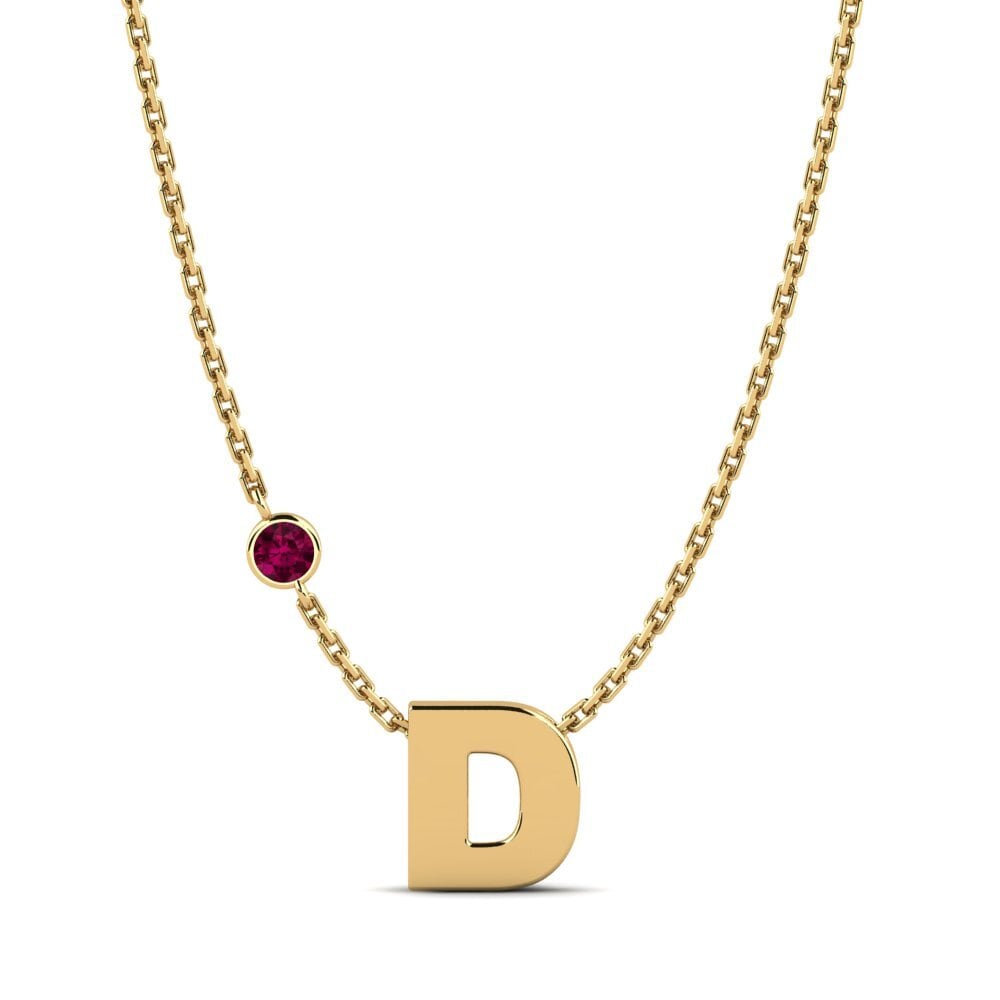 14k Oro Amarillo Granate Rhodolite Collar de Mujer Drucilla D