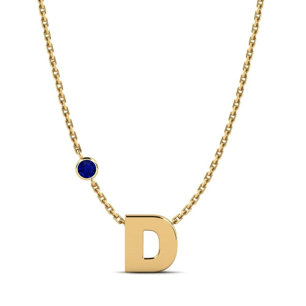 Gelbgold 585 Saphir Damen halskette Drucilla D