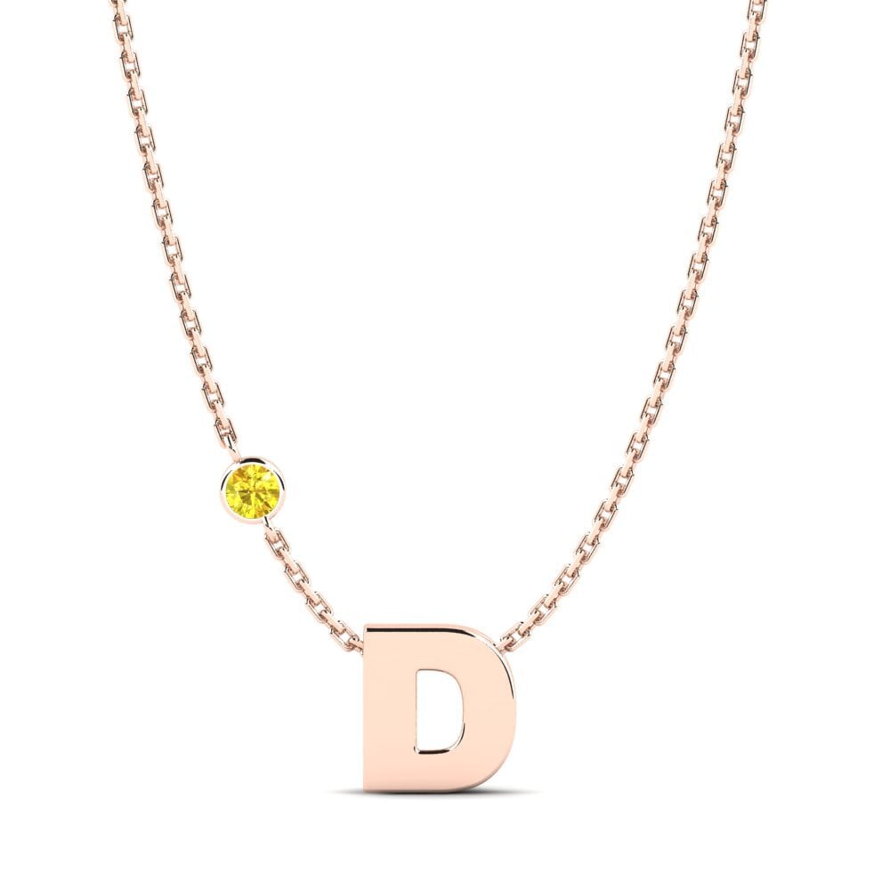 Rotgold 750 Gelber Saphir Damen halskette Drucilla D