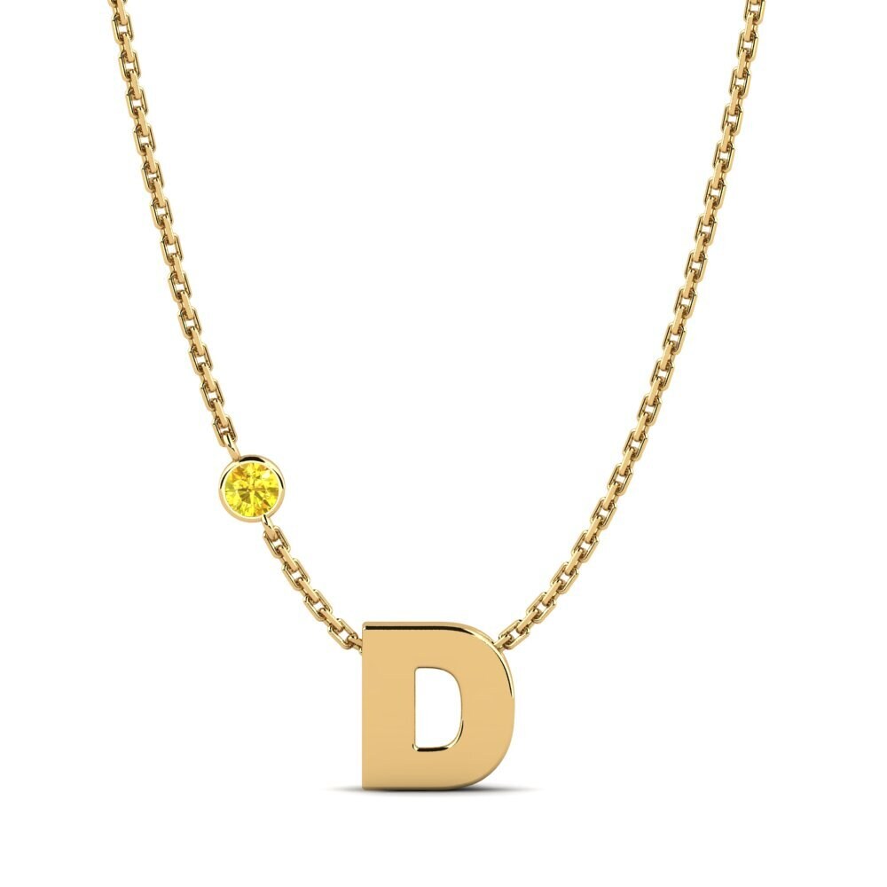 Gelbgold 585 Gelber Saphir Damen halskette Drucilla D