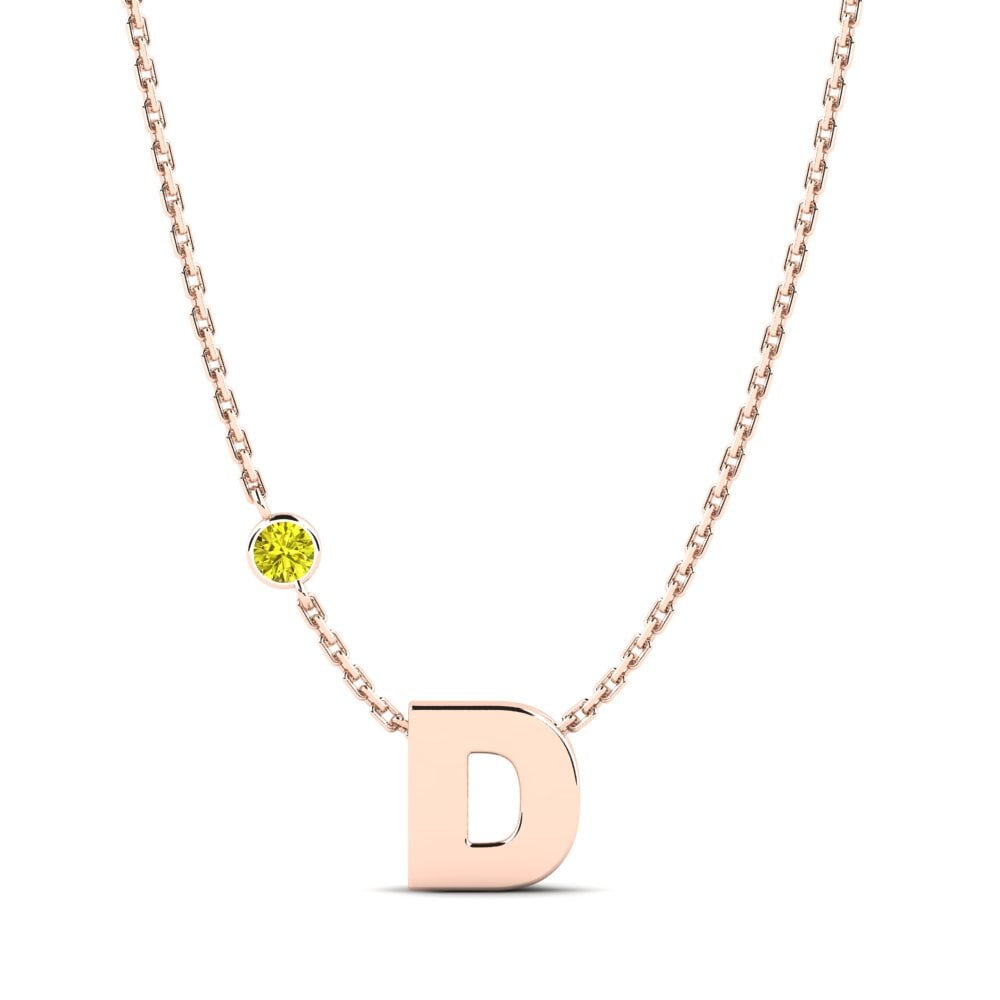 Rotgold 585 Gelber Diamant Damen halskette Drucilla D