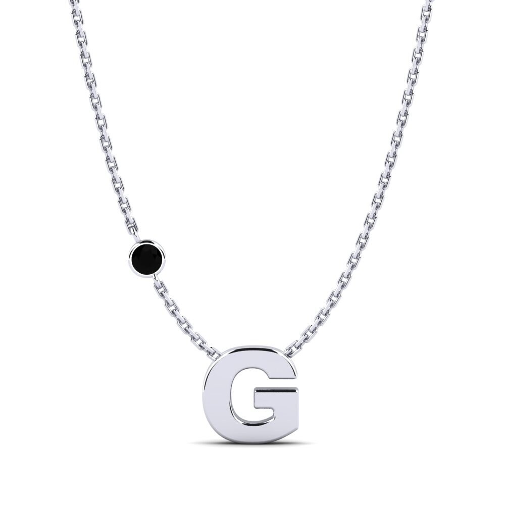 Rund Schwarzer Diamant Damen halskette Drucilla G
