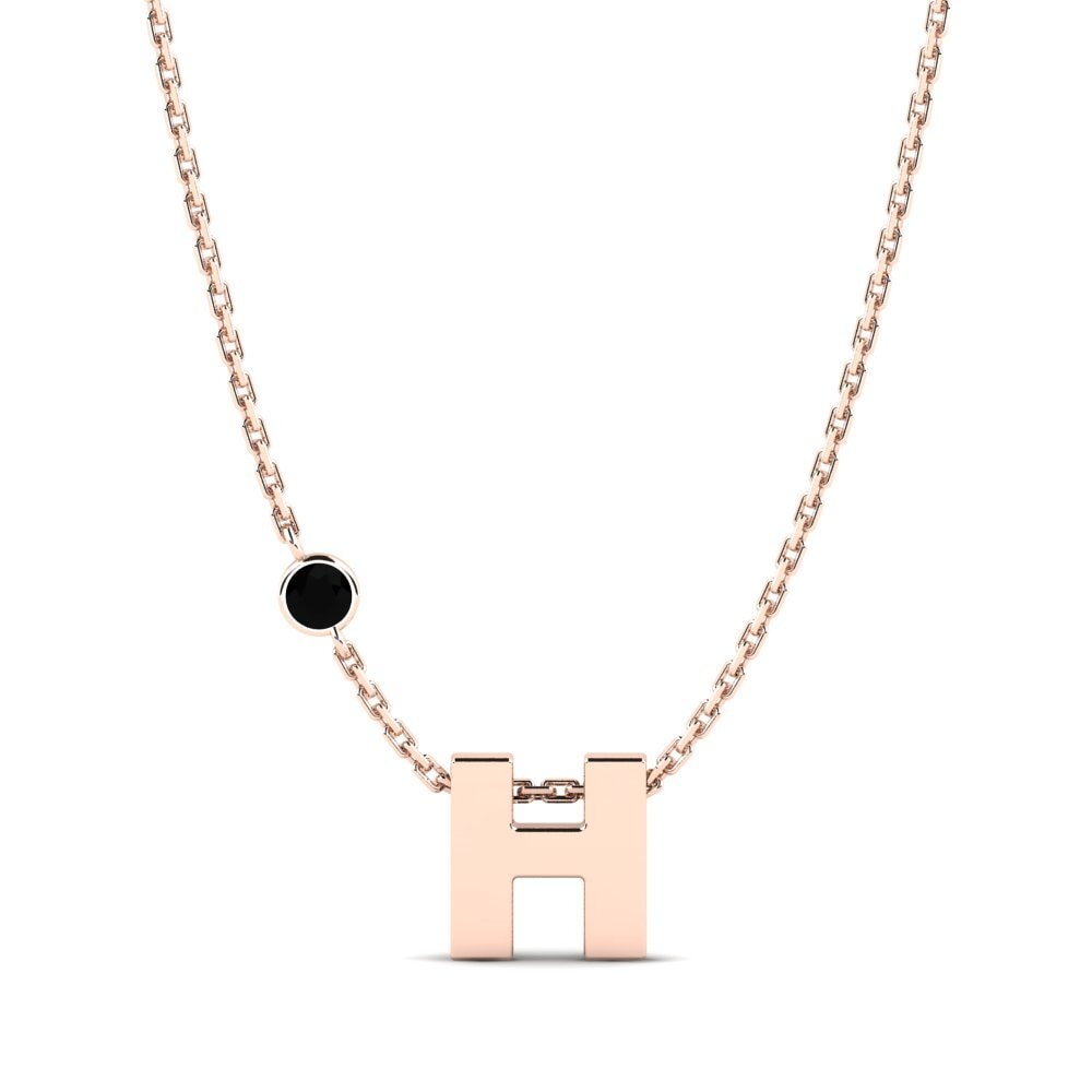 Rund Schwarzer Diamant Damen halskette Drucilla H