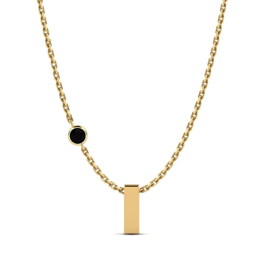 Round Black Sapphire Women's Necklace Drucilla I