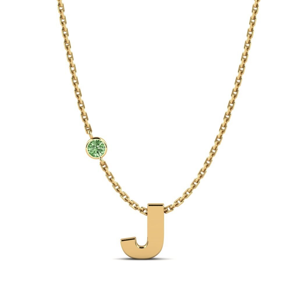 Rund Grüner Diamant Damen halskette Drucilla J