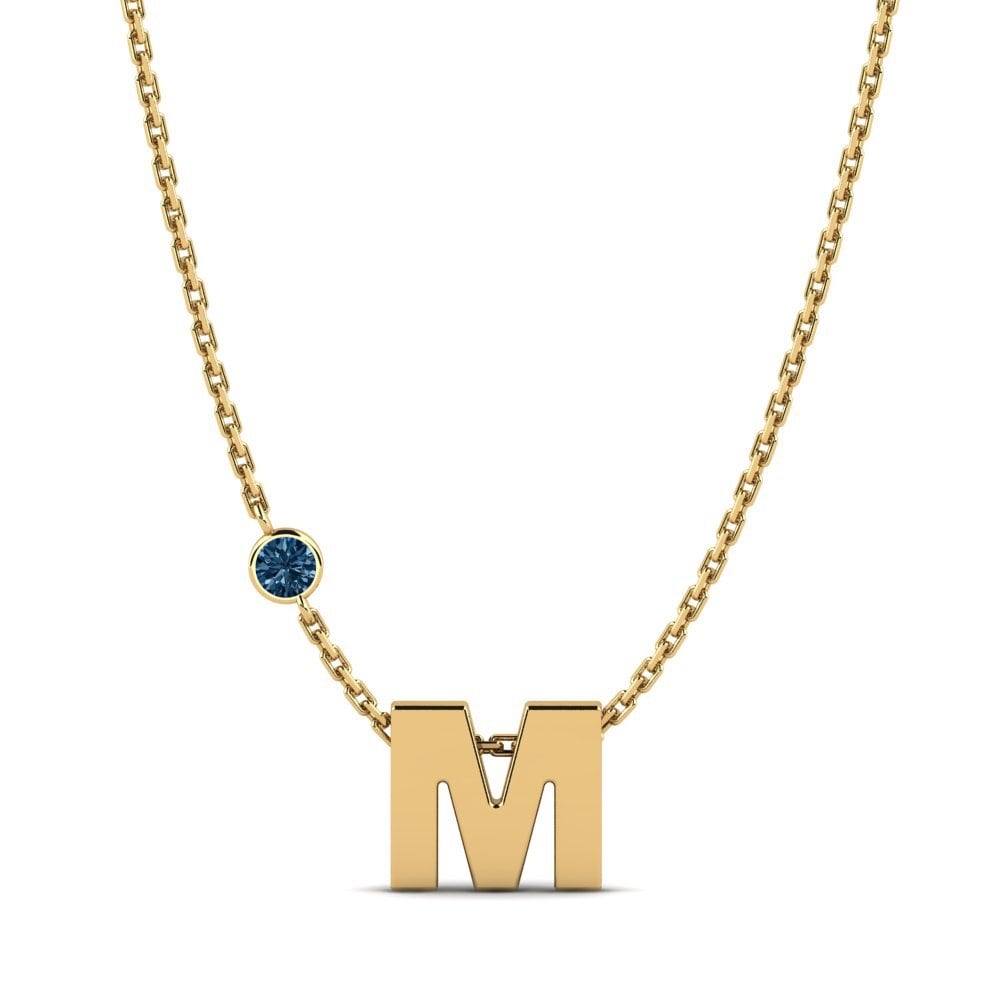 Rund Blauer Diamant Damen halskette Drucilla M