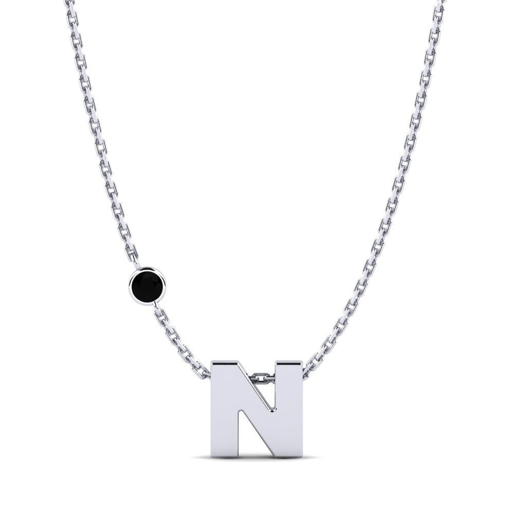 Rund Schwarzer Diamant Damen halskette Drucilla N