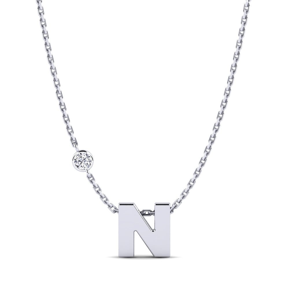 Rund Labor-gezüchteter Diamant Damen halskette Drucilla N