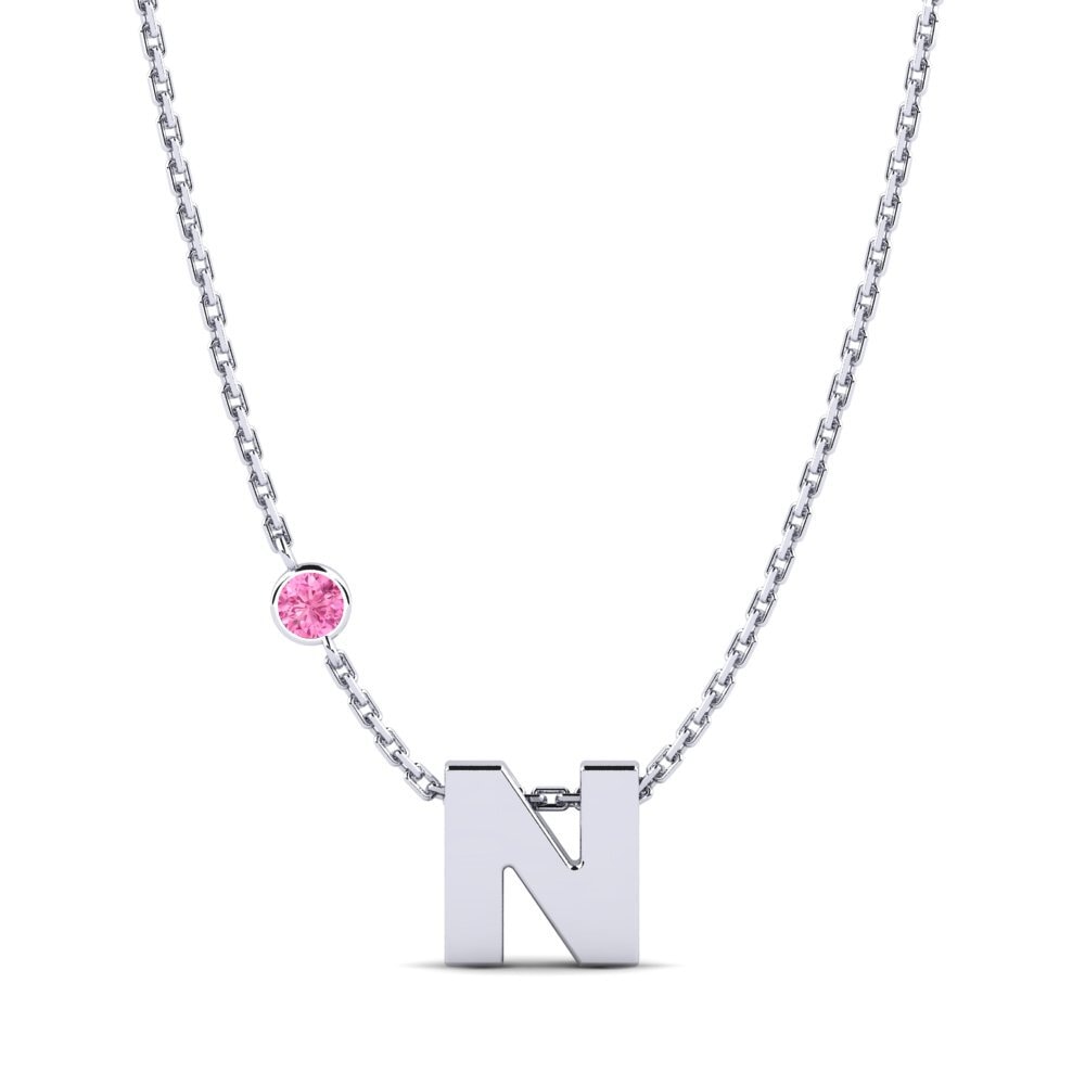 Rund Rosa Saphir Damen halskette Drucilla N