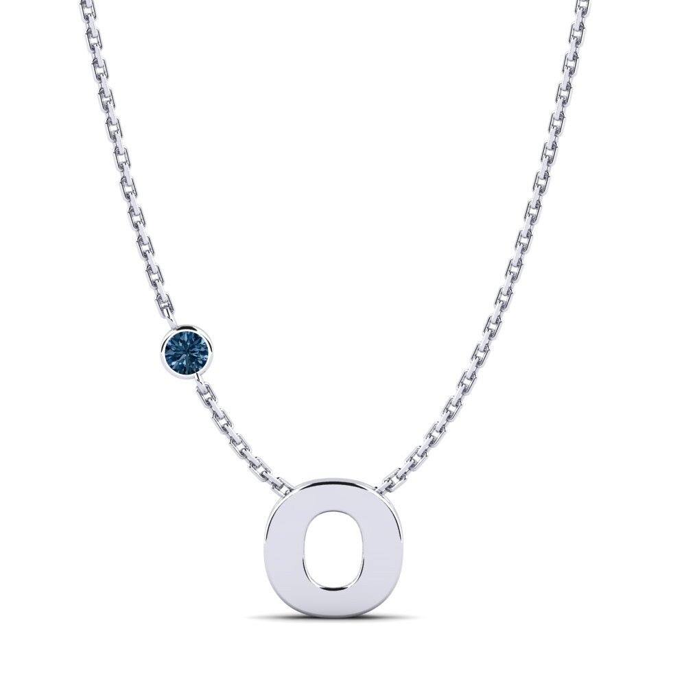 Round Blue Diamond Women's Necklace Drucilla O