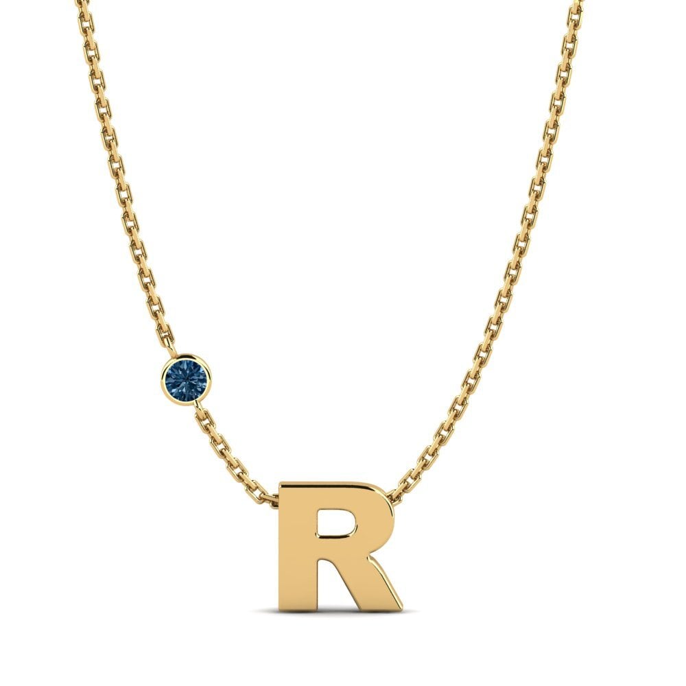 Rund Blauer Diamant Damen halskette Drucilla R