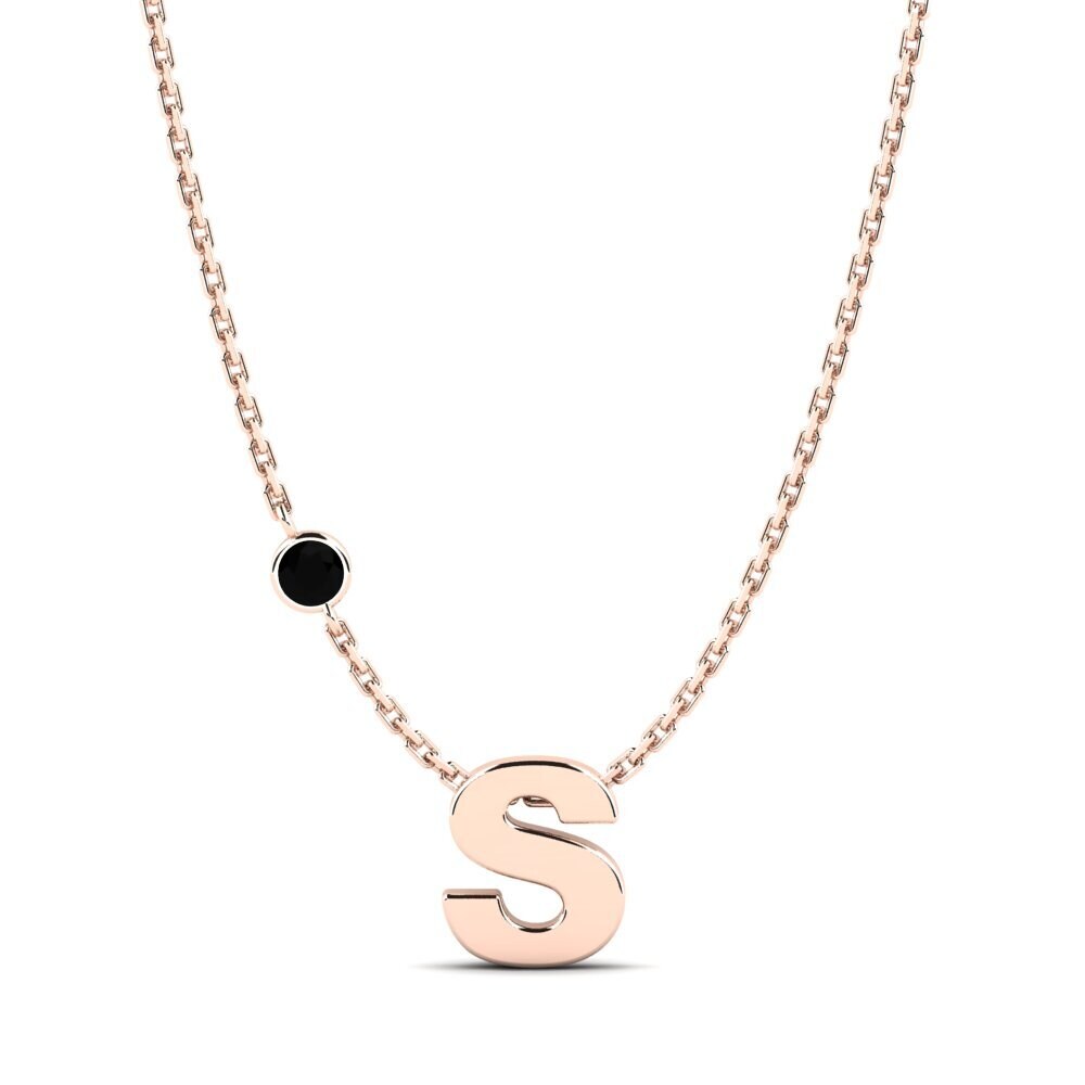 Rotgold 585 Schwarzer Onyx Damen halskette Drucilla S
