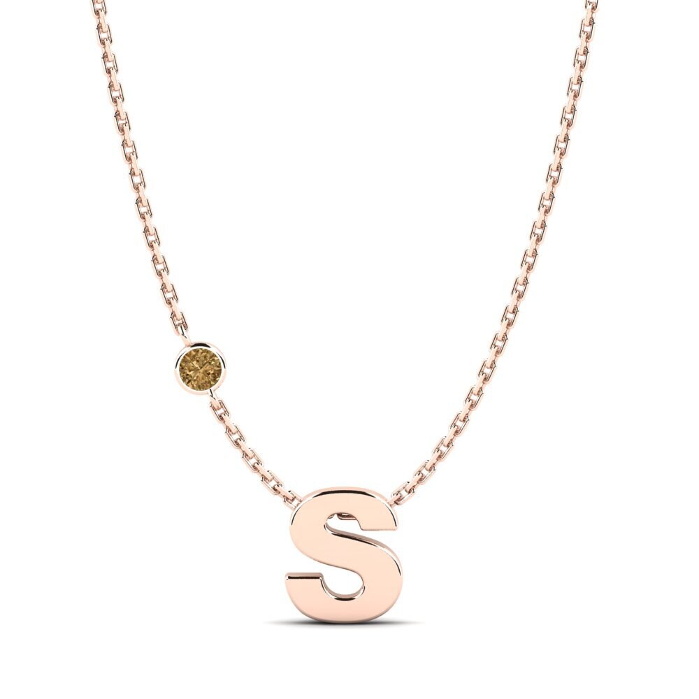 Rotgold 585 Brauner Diamant Damen halskette Drucilla S