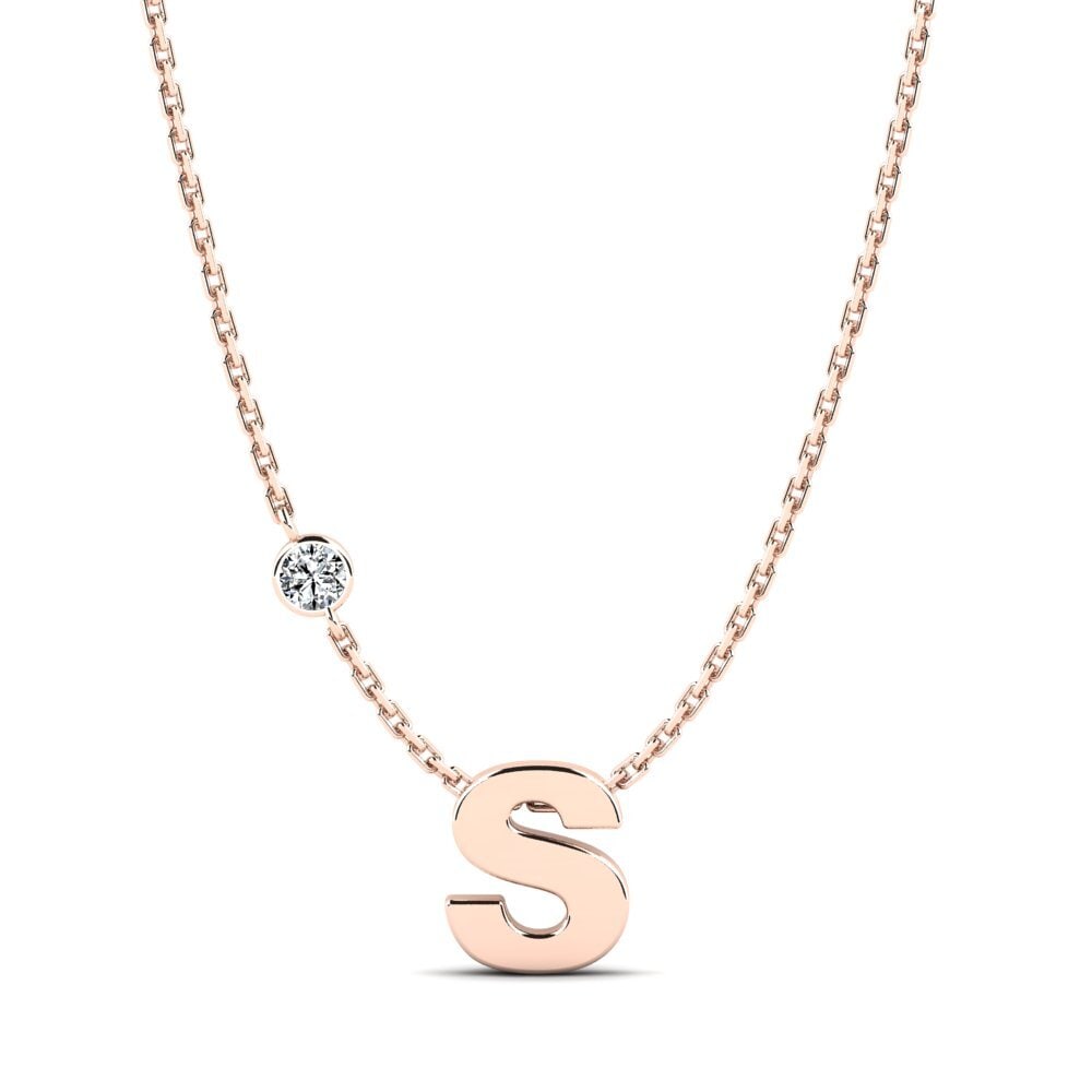 Rotgold 375 Zirkonia Damen halskette Drucilla S