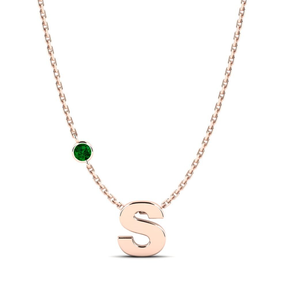Rotgold 750 Grüner Zirkonia Damen halskette Drucilla S