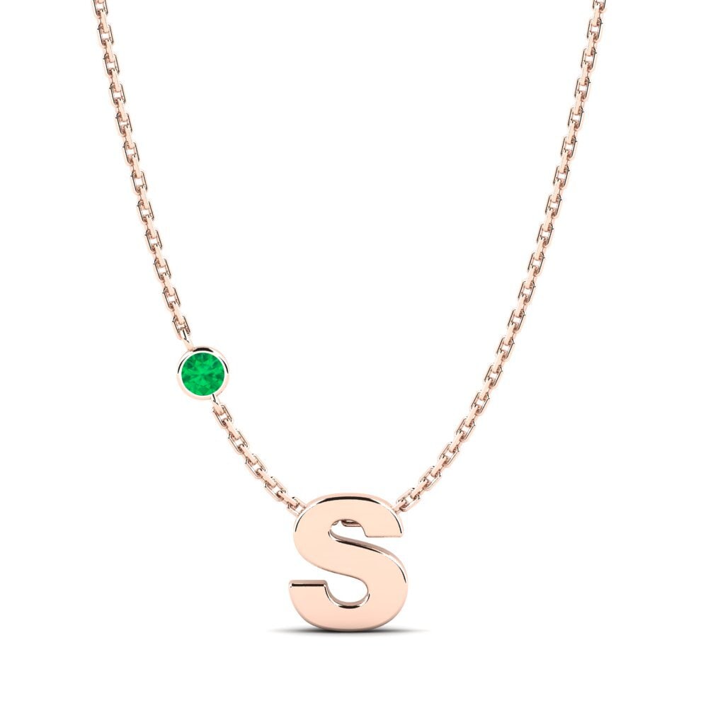 Rotgold 585 Smaragd Damen halskette Drucilla S