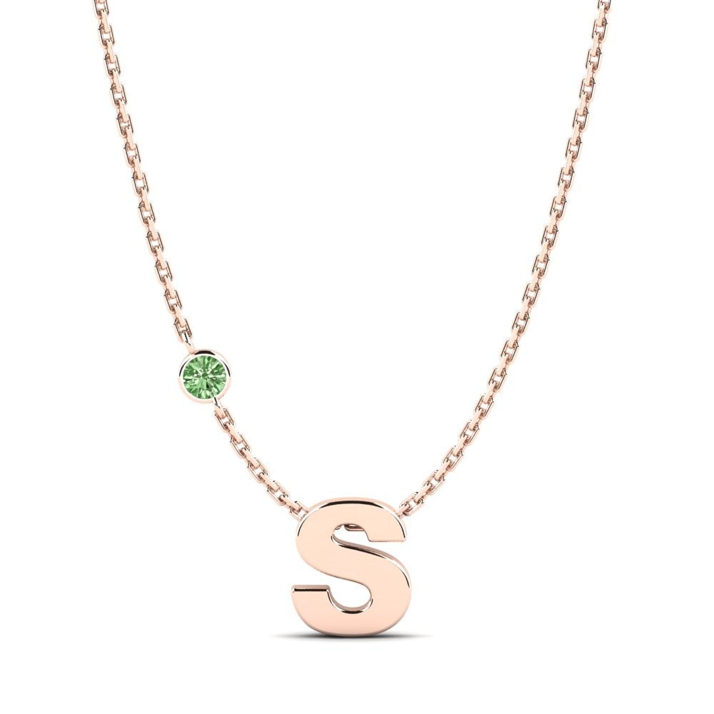 Rotgold 585 Grüner Diamant Damen halskette Drucilla S