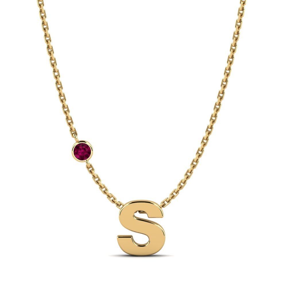 14k Oro Amarillo Granate Rhodolite Collar de Mujer Drucilla S