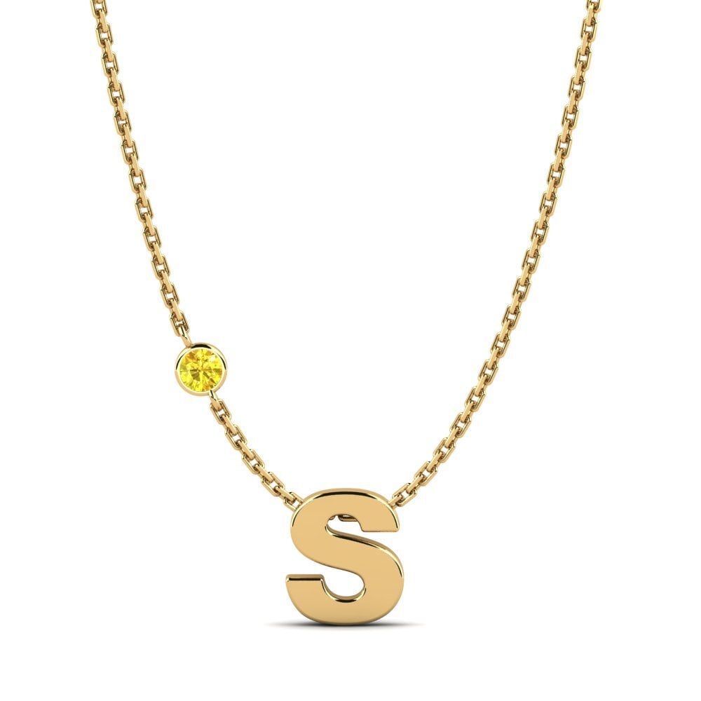 Gelbgold 585 Gelber Saphir Damen halskette Drucilla S