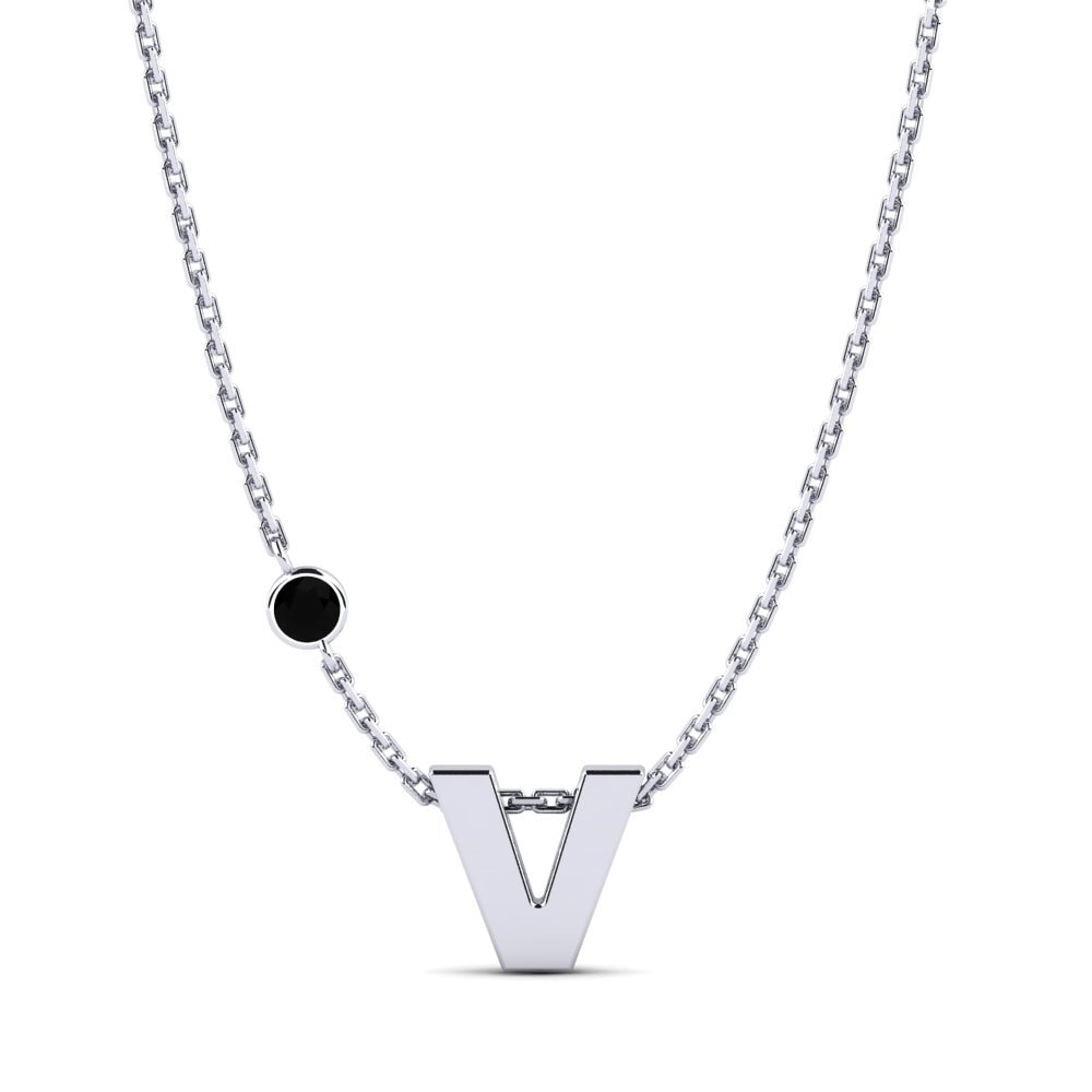 Round Black Sapphire Women's Necklace Drucilla V