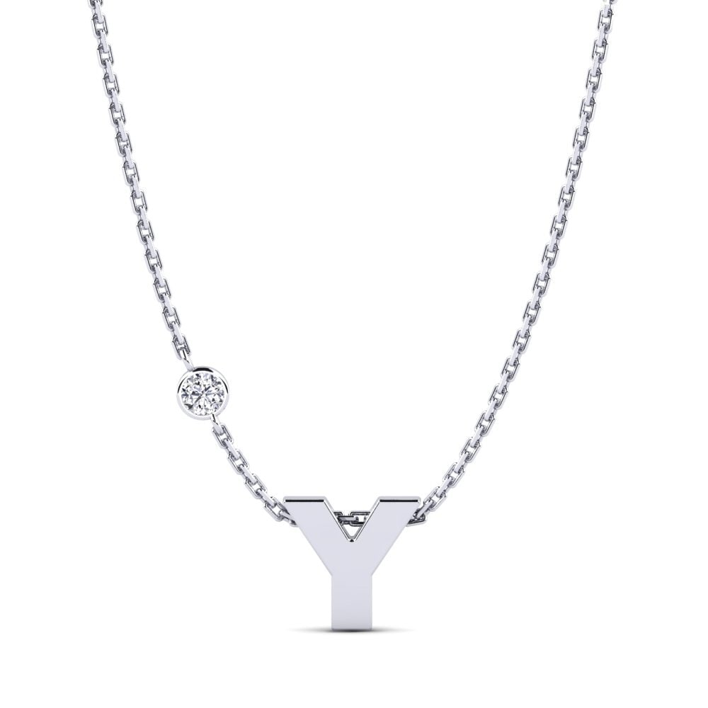 Rund Labor-gezüchteter Diamant Damen halskette Drucilla Y