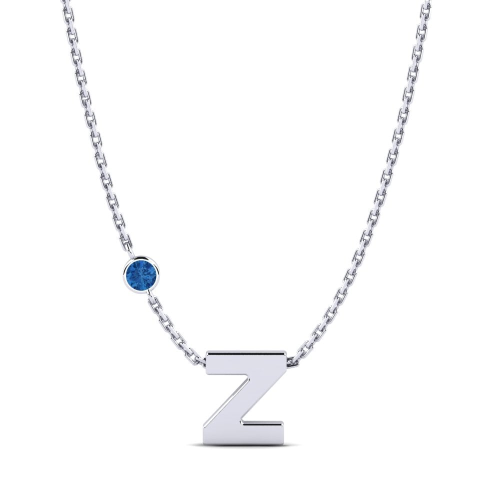 Round Dark Blue Zirconia Women's Necklace Drucilla Z