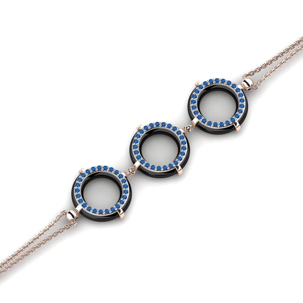 14K Rose Gold Dark Blue Zirconia Bracelet Duane