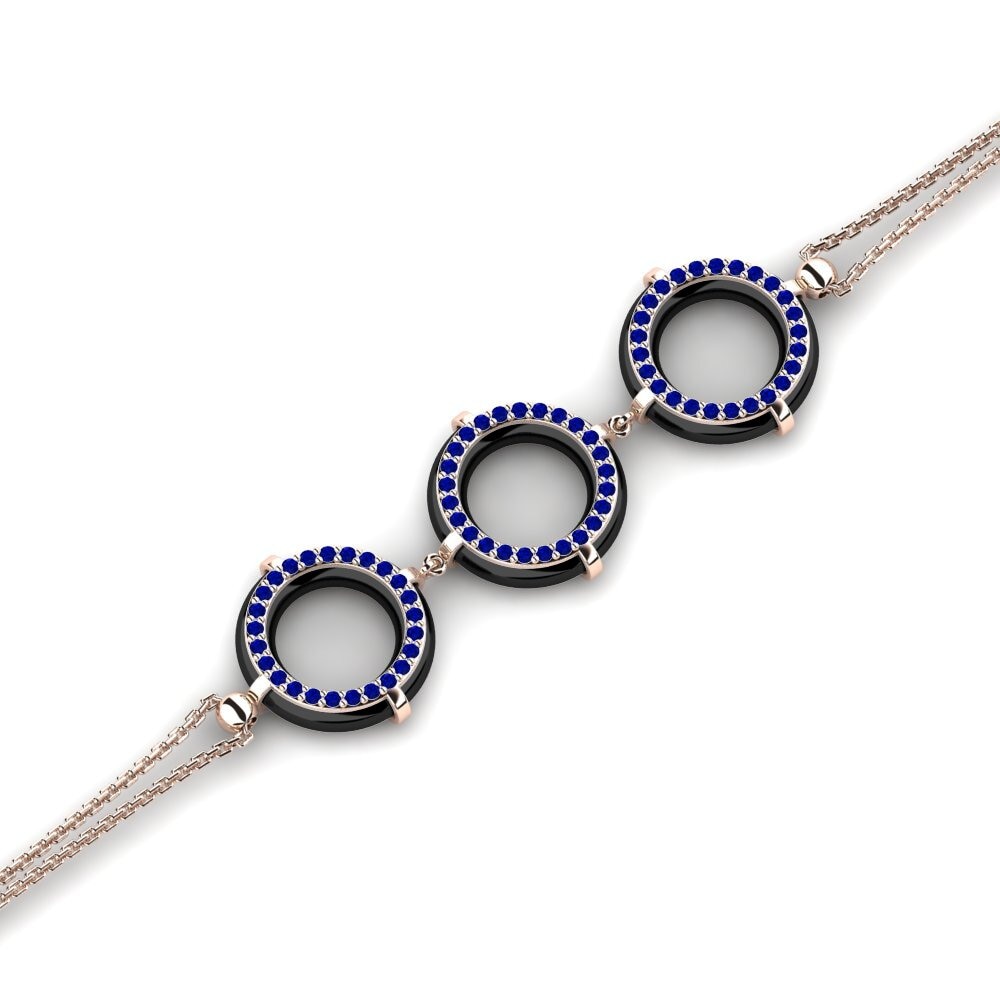 18k Oro Rosa Zafiro Pulsera de Mujer Duane