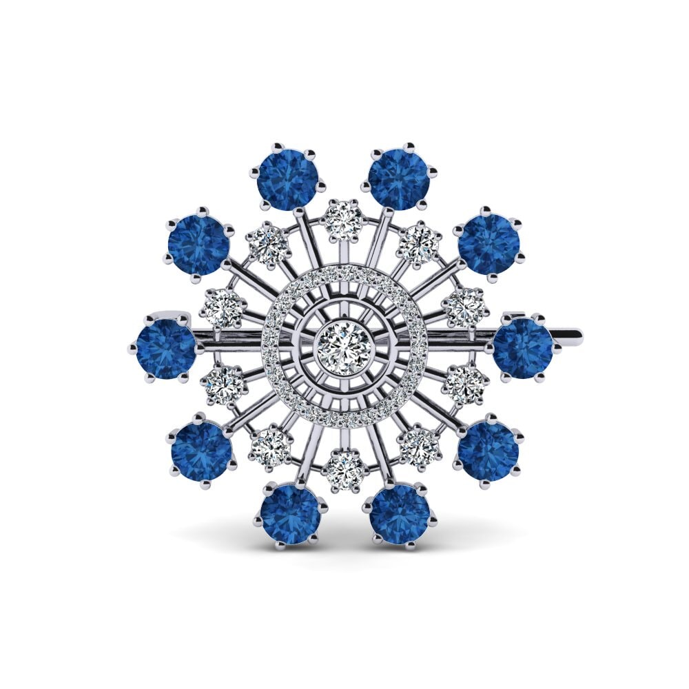 Circonita Azul Oscuro Broche Dube
