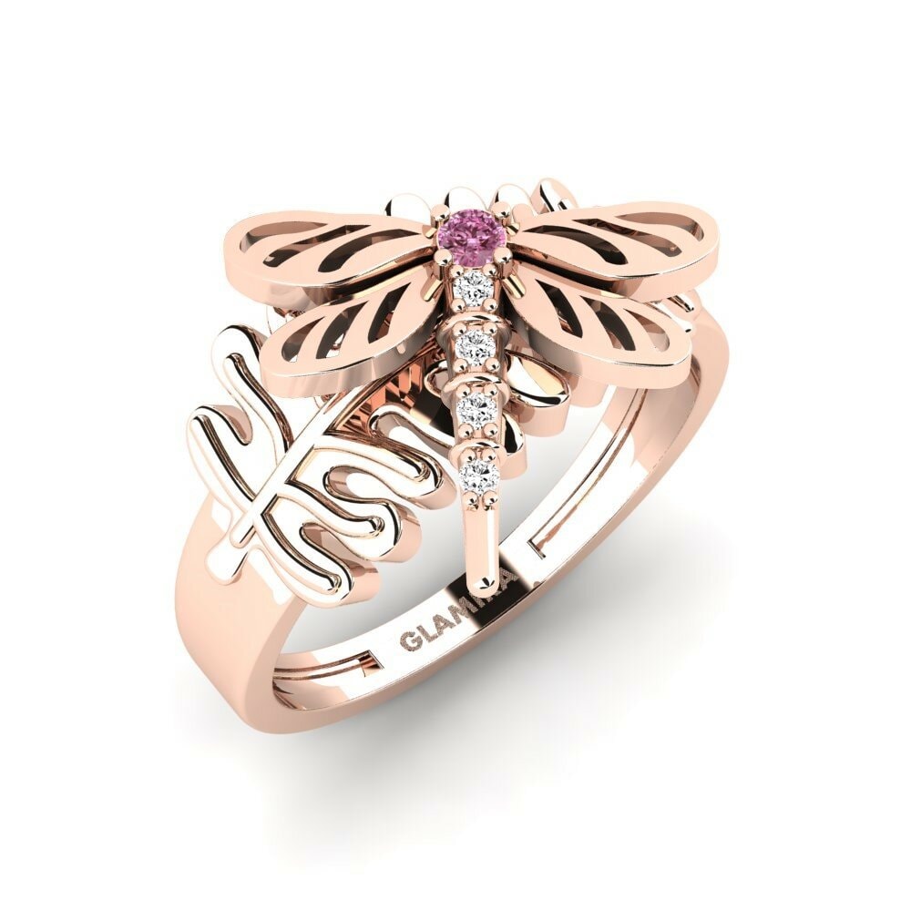 14k Rose Gold Rhodolite Garnet Ring Dubuc