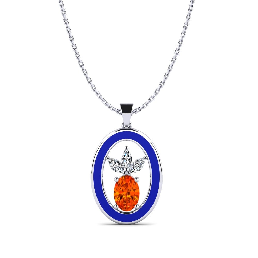 Fashion Orange Sapphire Necklaces