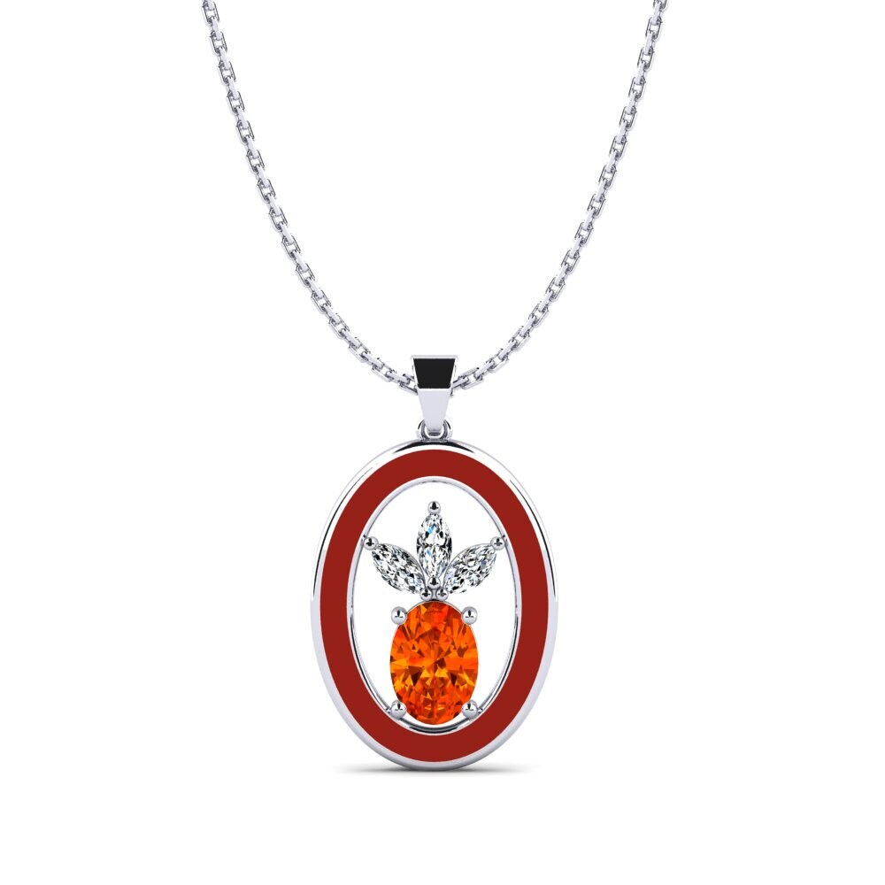 Fashion Orange Sapphire Necklaces