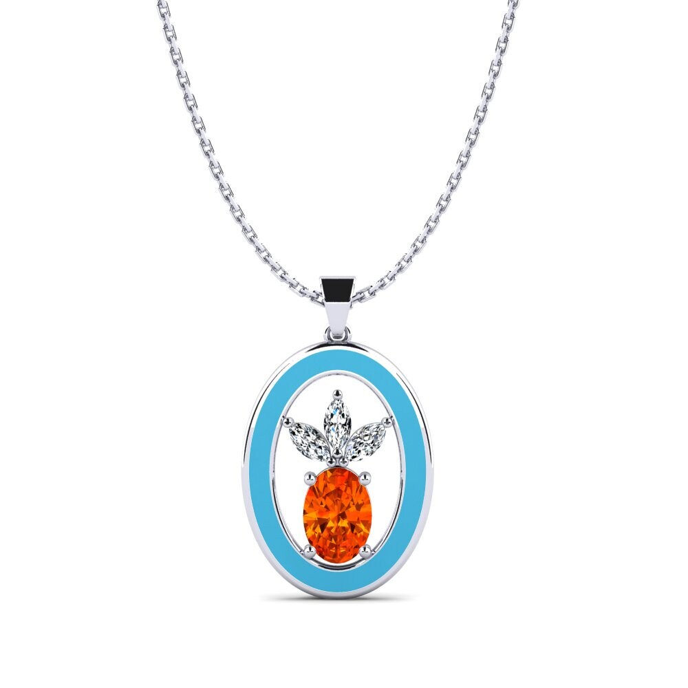 Fashion Orange Sapphire Necklaces