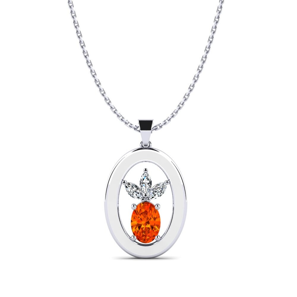 Fashion Orange Sapphire Necklaces