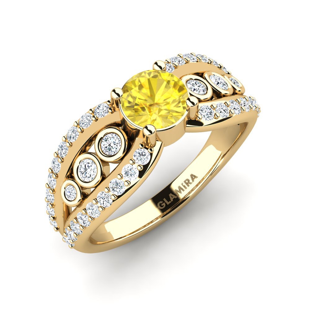 Yellow Sapphire Women's Ring Ducchn