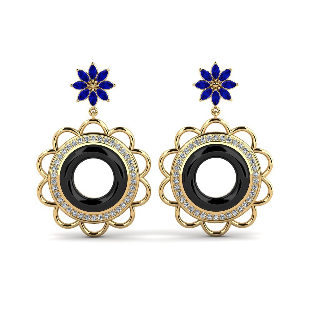9ct Yellow Gold Sapphire Women's Earring Duclos