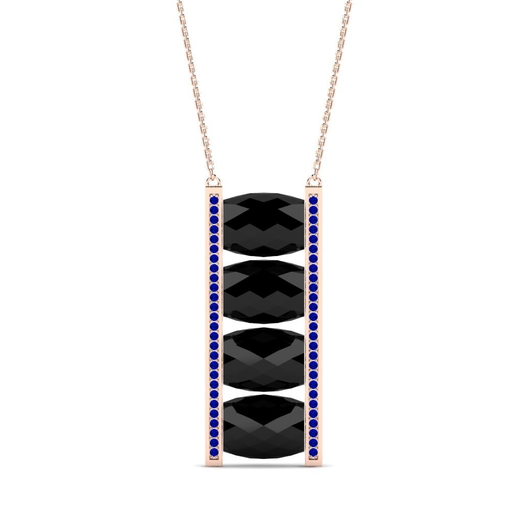 9ct Rose Gold Sapphire Women's Necklace Dudding