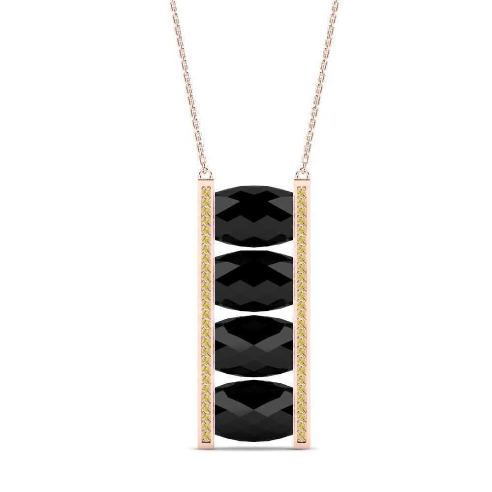 9ct Rose Gold Yellow Diamond Women's Necklace Dudding