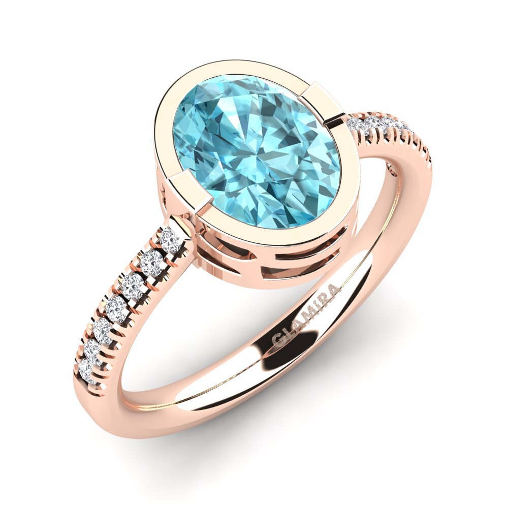 Blue Zircon Engagement Ring Duga