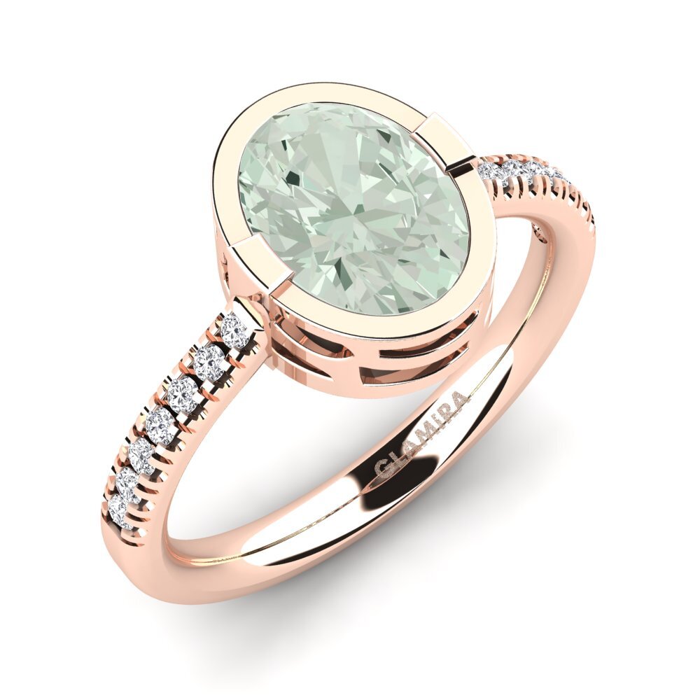 Green Amethyst Engagement Ring Duga