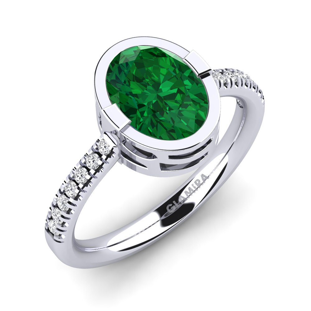 9ct White Gold Tsavorite Engagement Ring Duga