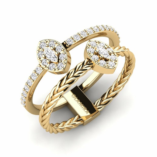 Ring Dugos 585 Yellow Gold & White Sapphire