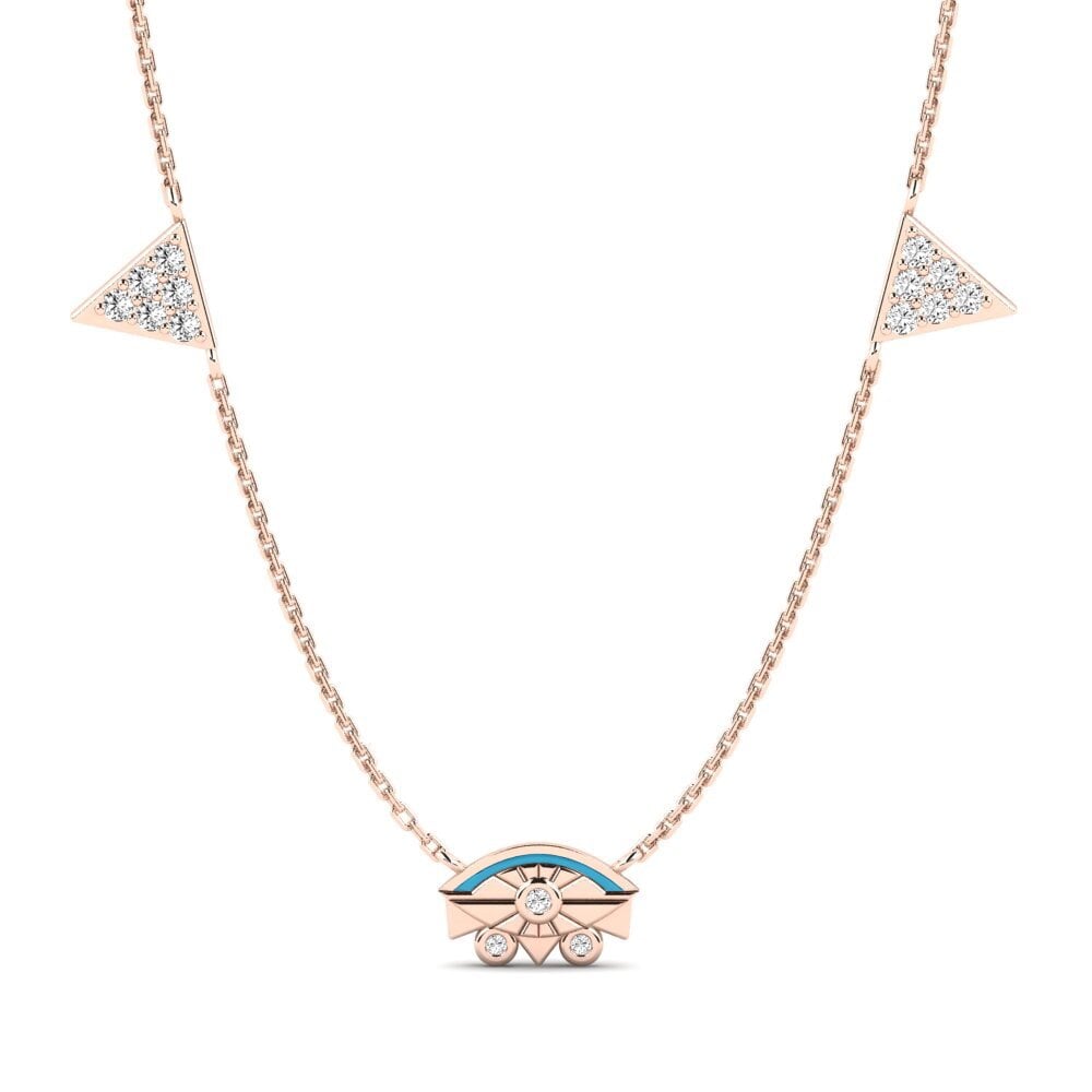 14k Oro Rosa Moissanita Collar de Mujer Duha