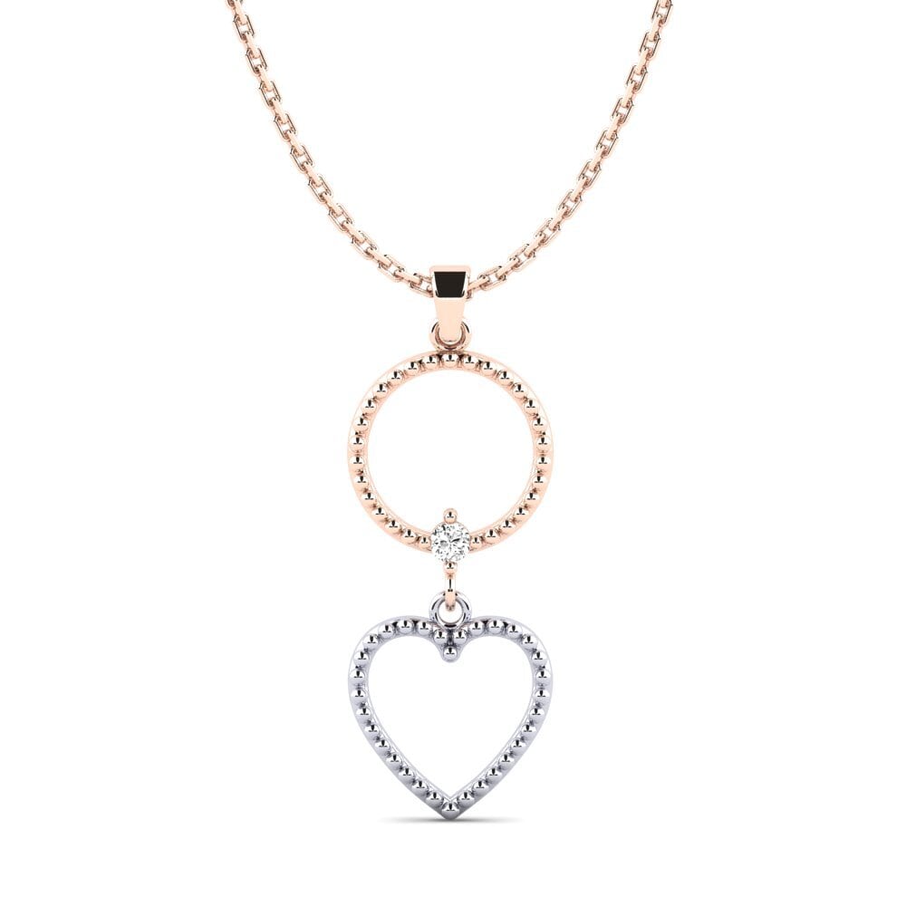 18k Oro Rosa & Blanco Moissanita Colgante de Mujer Dukas