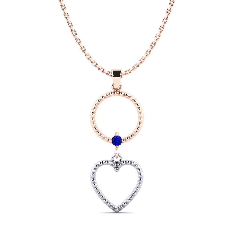 9k Oro Rosa & Blanco Zafiro Colgante de Mujer Dukas