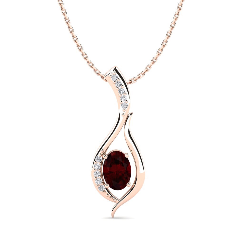 Or rose 14k Grenat Pendentif pour femme Dulcinia